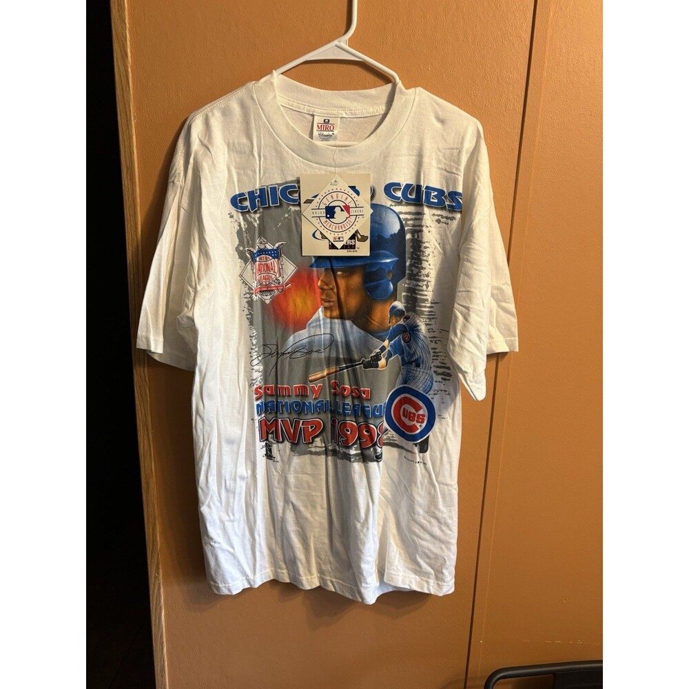 Vintage 1998 Sammy Sosa NL MVP Home Run Tour T-Shirt MLB Chicago Cubs XL